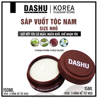 Sáp vuốt tóc nam size nhỏ giá rẻ Hàn Quốc Dashu for men wild design mucle 15ml, wax tóc độ cứng vừa, bóng nhẹ cho nam/nữ