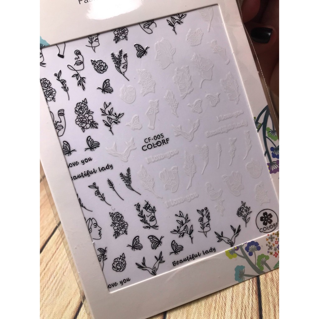 Hình dán móng tay bướm mặt CF005