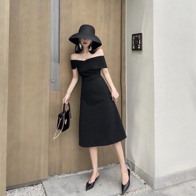 (NEW) ĐẦM BODY ĐEN LỆCH VAI SANG CHẢNH