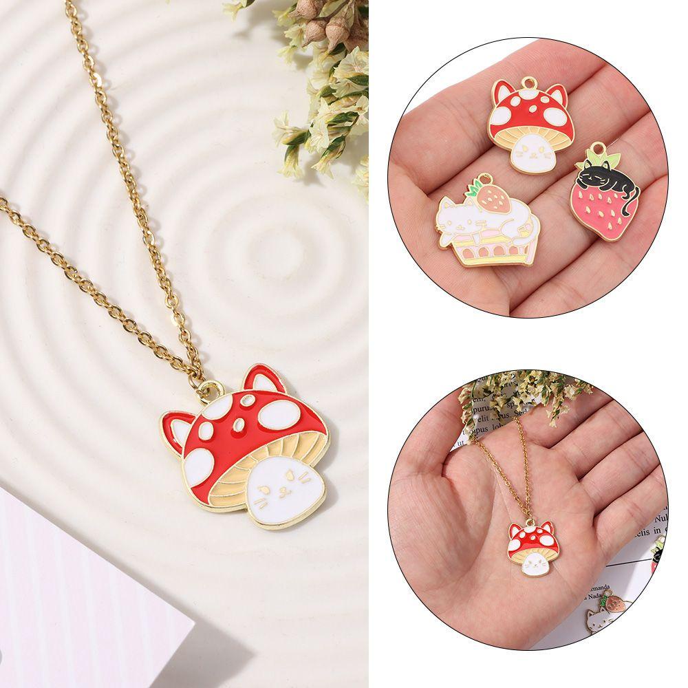 Okdeals Mặt Dây Chuyền / Vòng Tay / Khuyên Tai Handmade Hình Nấm Đỏ Dễ Thương