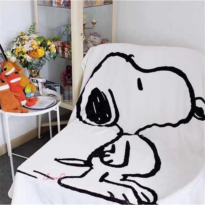 Chăn Bông Giữ Ấm In Hình Chú Chó Snoopy Đáng Yêu