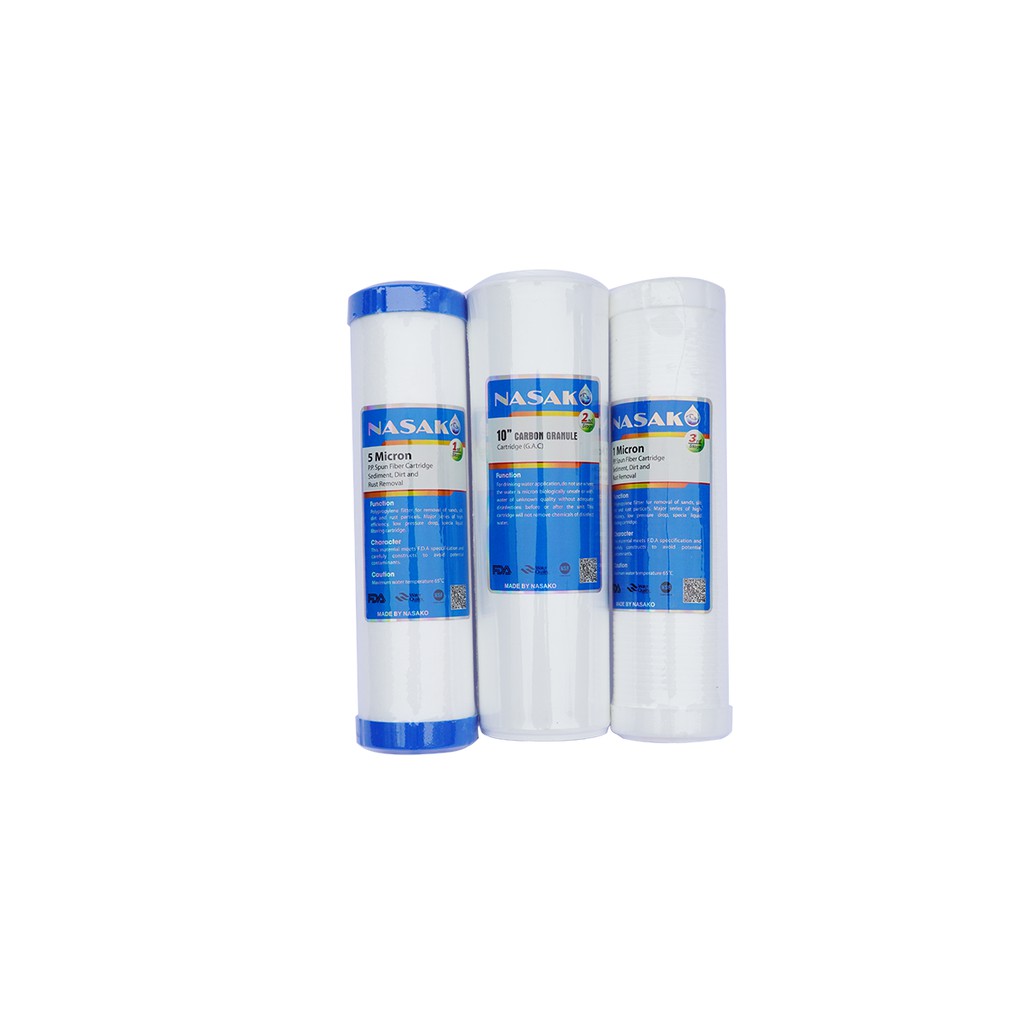 [GIÁ HỦY DIỆT] Bộ Lõi Lọc Nasako số 1-2-3 Chính Hãng không đầu bịt| Lõi lọc nước Nasako Chính Hãng | BigBuy360 - bigbuy360.vn