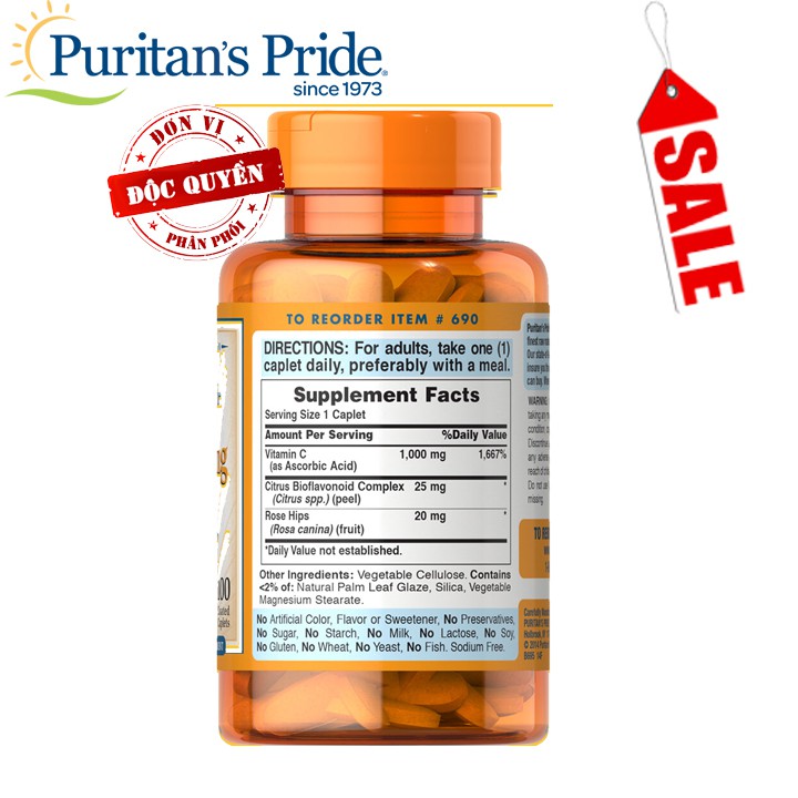 Vitamin C 1000mg Purritans Pride 100 viên | BigBuy360 - bigbuy360.vn