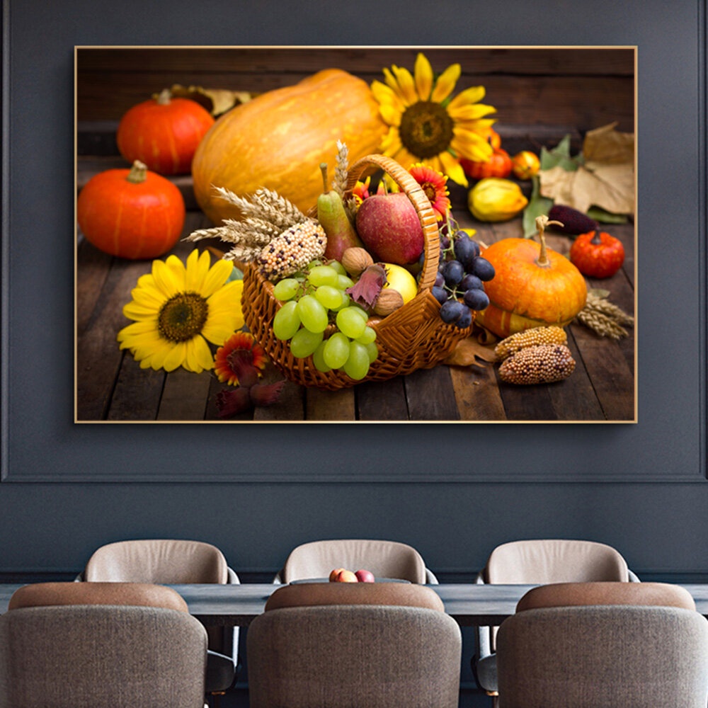 Tranh Treo Tường Không Khung Vải Canvas In Hình Hoa Quả Trái Cây HD Trang Trí Nhà Cửa