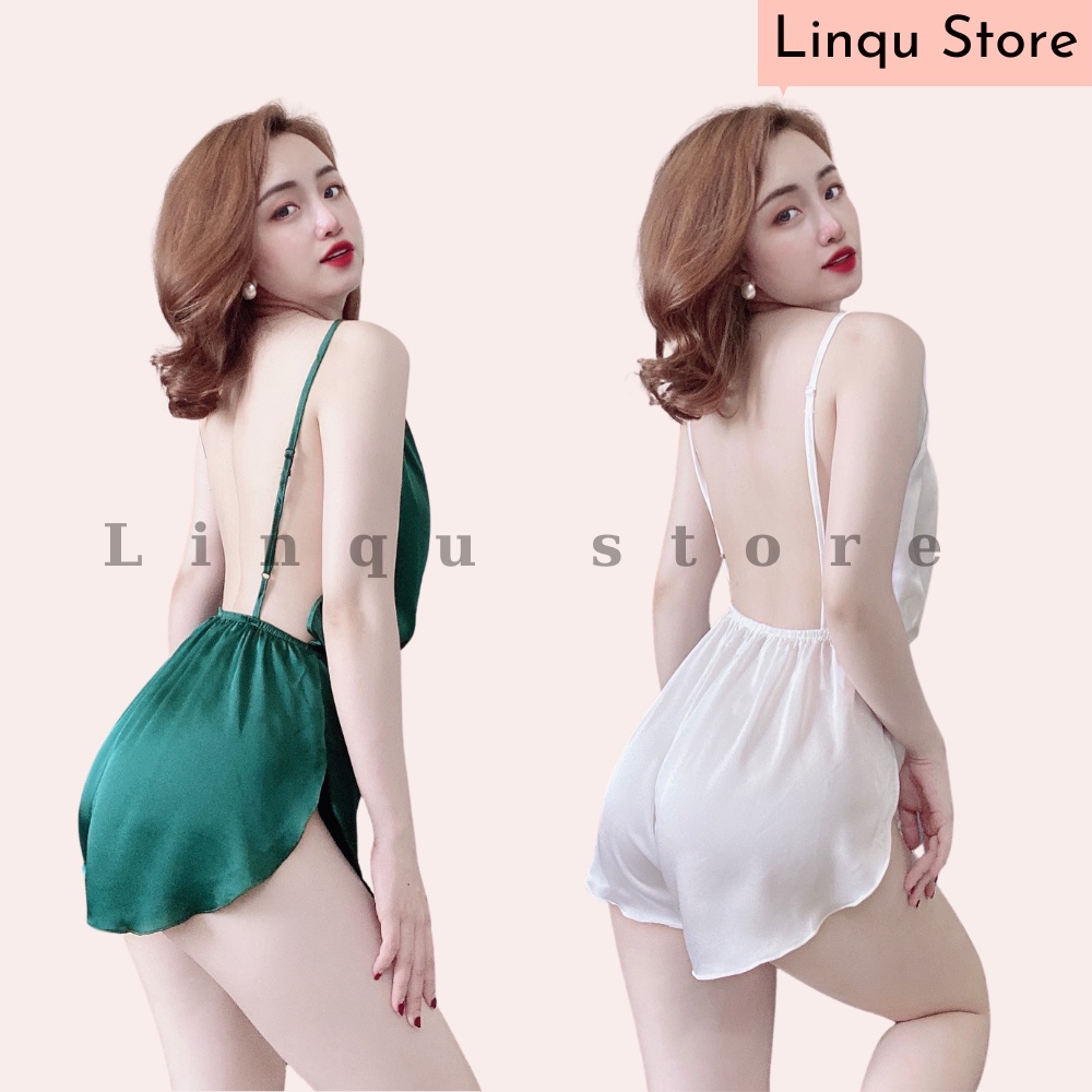 Đồ ngủ Sexy Jump chất Satin mặc ngủ vô cùng gợi cảm Freesize - Linqu Sleepwear