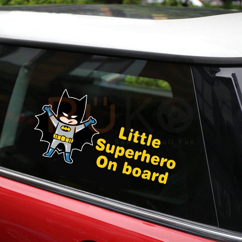 Sticker hình Batman giơ tay Little Superhero On Board