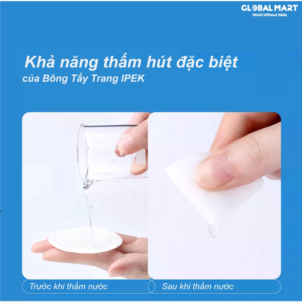 [HCM] Bộ 4 Bông Tẩy Trang Ipek Thổ Nhỹ Kỳ Tẩy Trang Làm Sạch Trang Điểm 80 miếng x 4