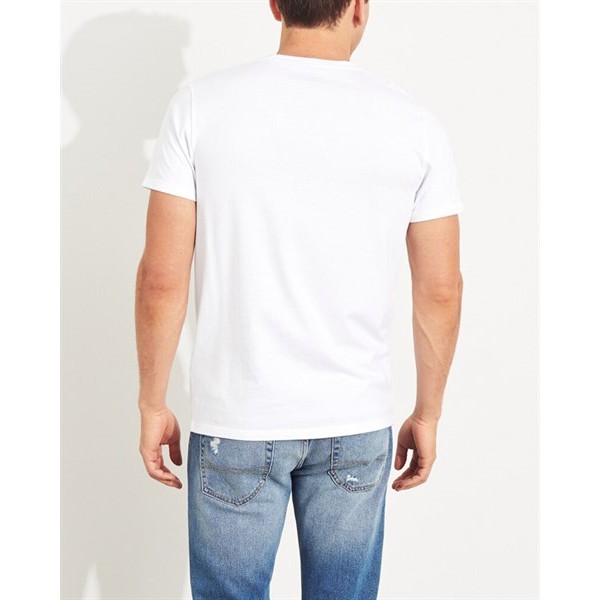 Áo Thun Nam Trơn cổ tròn Hollister màu Trắng/ Xám Logo Icon crewneck T-shirt - Modife Shop