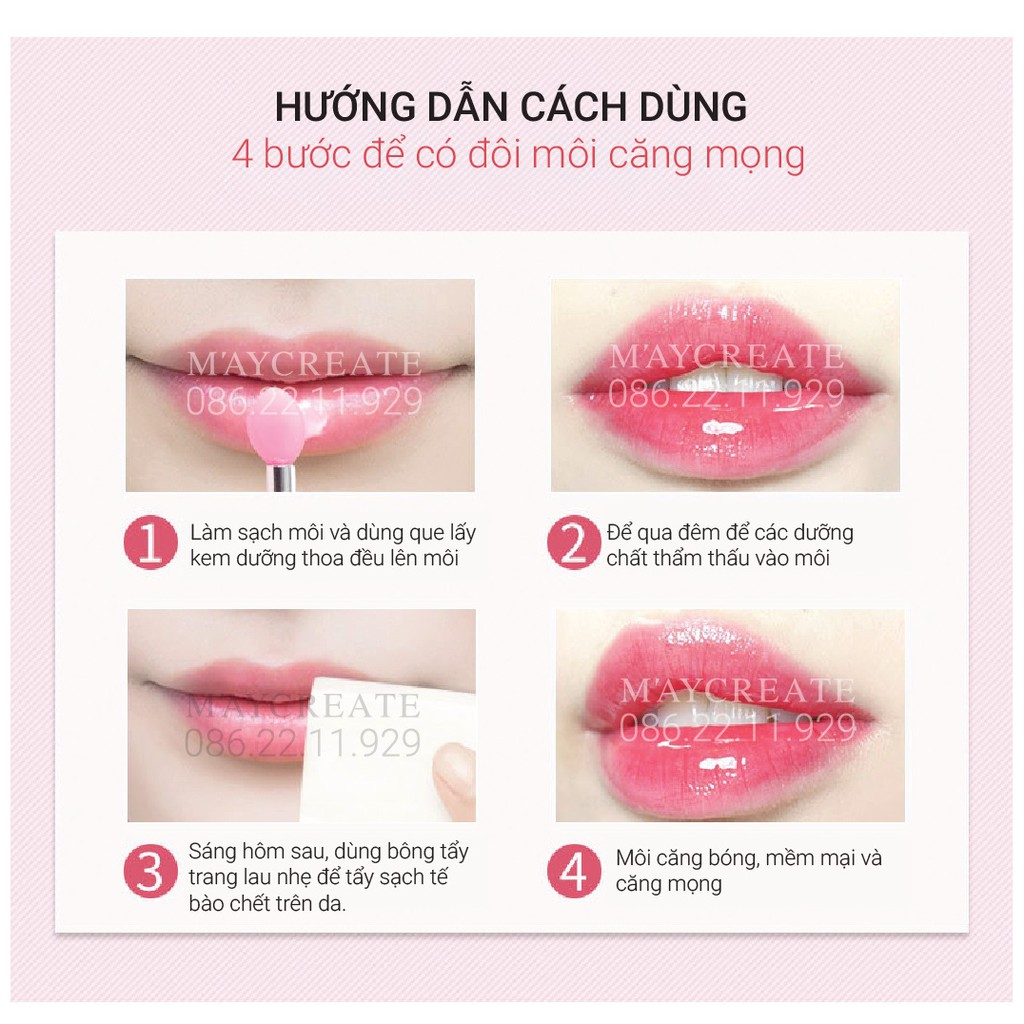 Mặt Nạ Ngủ cho Môi Cherry Maycreate Hàng Nội Địa Trung.