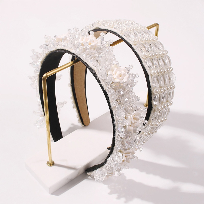 Cài Tóc Đính Hạt Thủy Tinh Trong Suốt Hình Hoa Dành Cho Cô Dâu