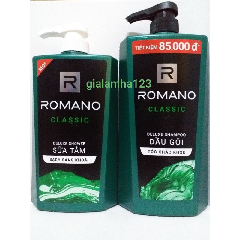 COMBO 900g Dầu gội Romano Classic + Sữa tắm Romano classic 650g