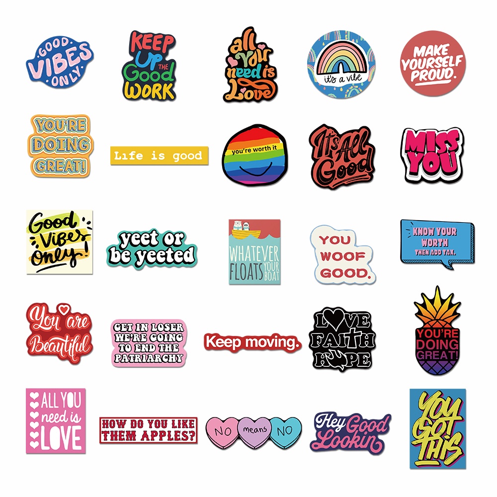 50 Miếng dán chống thấm nước họa tiết độc đáo dễ thương trang trí laptop