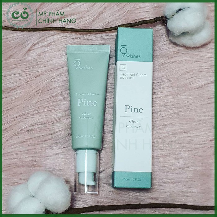 Kem Dưỡng 9 Wishes Từ Lá Cây Thông Cấp Ẩm, Thu Nhỏ Lỗ Chân Lông 9 Wishes Pine Clear Recovery Treatment Cream 50ml