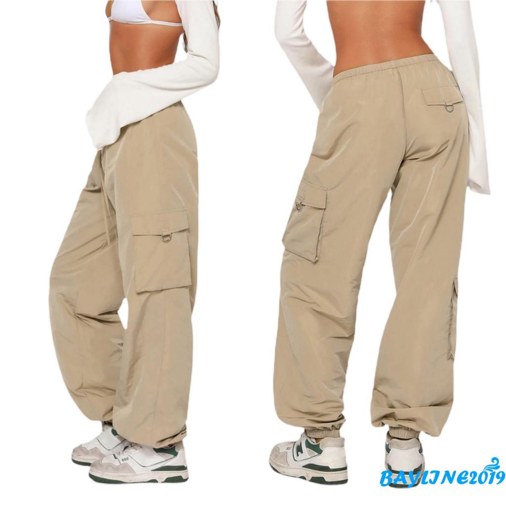 Quần Dài Lưng Thun Ống Rộng Màu Sắc Đơn Giản Cho Nữ