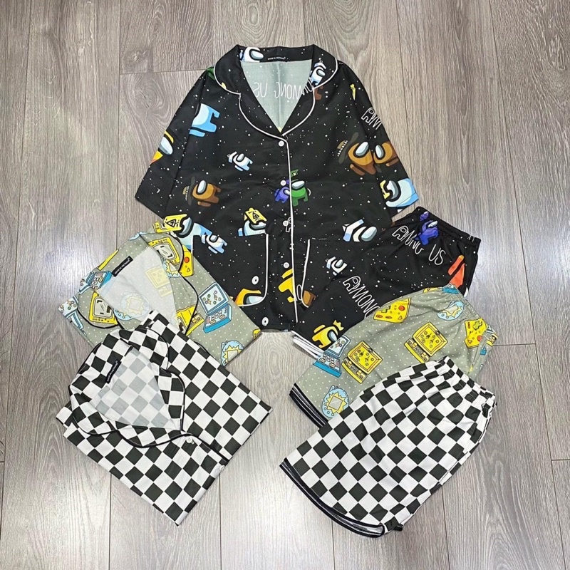Set Pijama Mặc Nhà Đùi Hình Nhiều Mẫu Ảnh Thật-Clip Thật