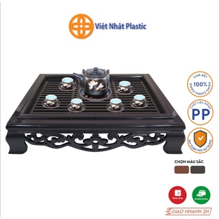 Khay trà đựng ấm chén giả gỗ. Khay trà giả gỗ bằng nhựa Việt Nhật cao cấp. Siêu bền đẹp.