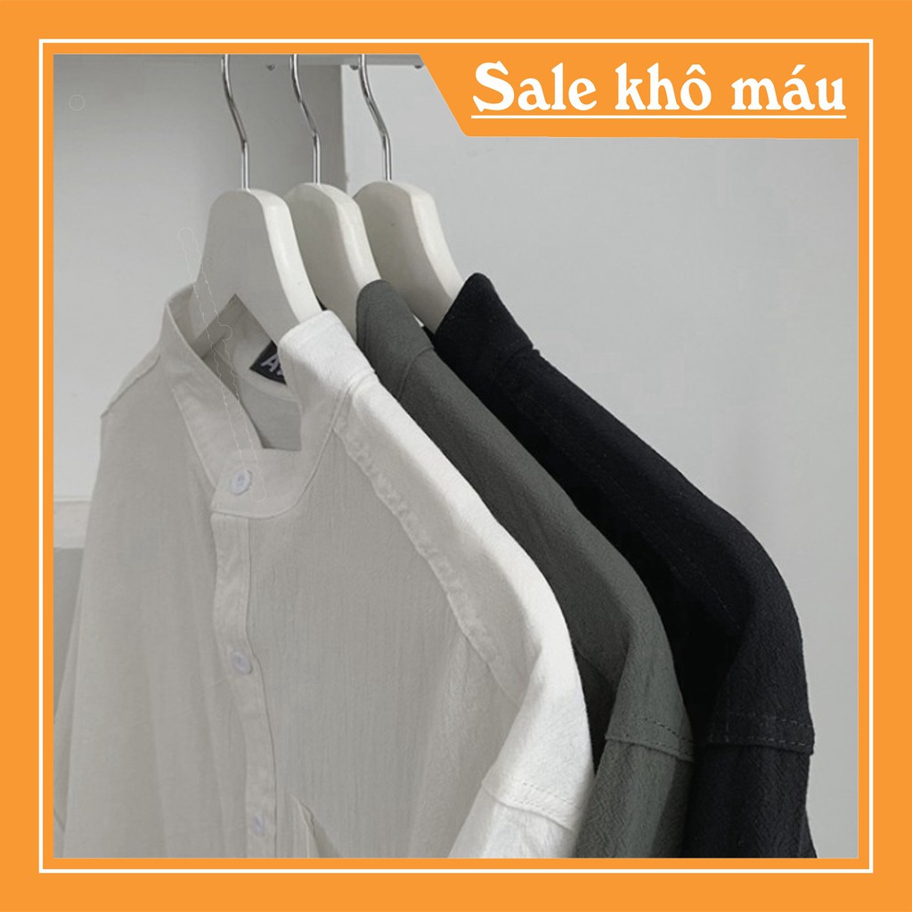 Áo Sơ Mi Đũi Cổ Tàu Form Rộng Siêu Hot hàng cao cấp chất siêu đẹp - SP20 | BigBuy360 - bigbuy360.vn