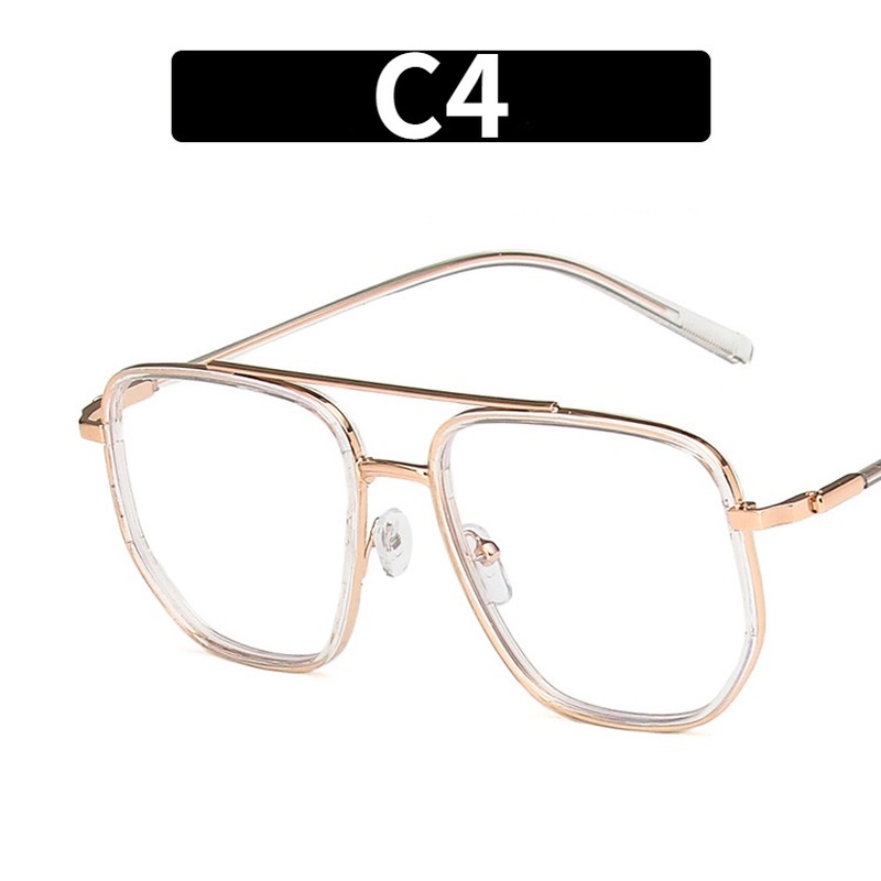 Mắt Kính Gọng Vuông Kim Loại Chống Ánh Sáng Xanh Có Thể Thay Thế Được