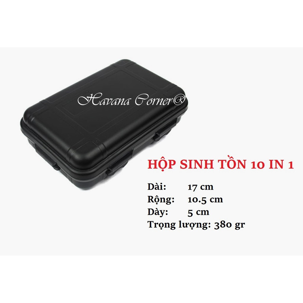 Hộp sinh tồn cao cấp 10 món, Bộ dụng cụ sinh tồn đa chức năng, Hộp sơ cứu dành cho trường hợp khẩn cấp, Đồ dùng khẩn cấp