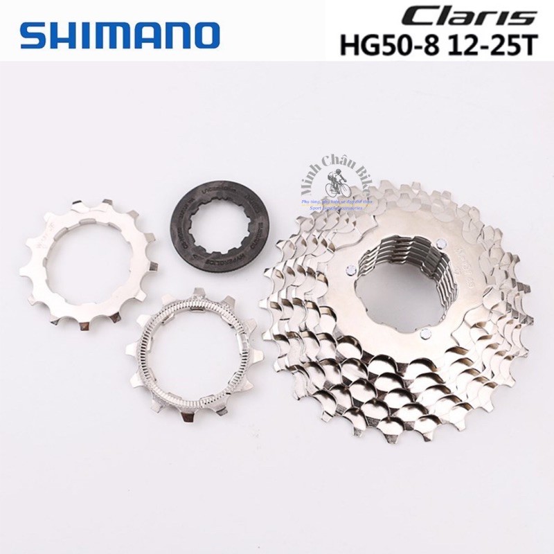 Líp thả líp 8 xe đạp Shimano CS-HG50-8 12-25T/ 11-28T hàng Chính Hãng