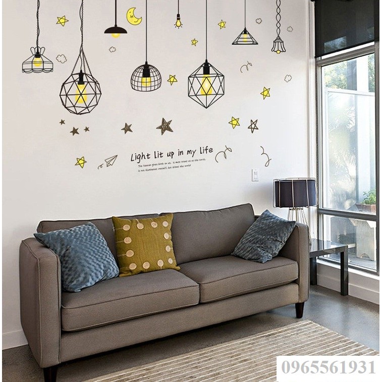 Decal Dán Tường, Tranh Chi Tiết Sẵn Keo Đèn Trang Trí XL7230 | BigBuy360 - bigbuy360.vn