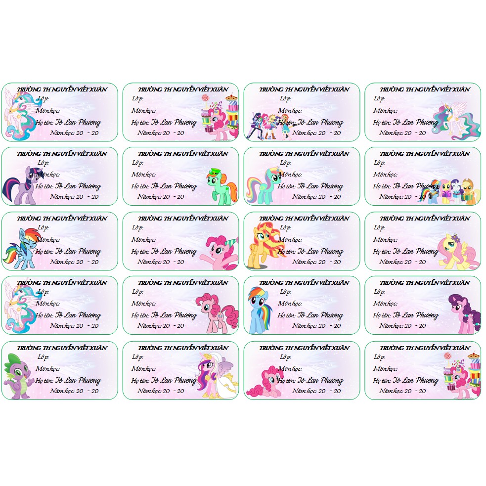 Combo nhãn vở in cho bé 30k/40 nhãn hoặc 160 stickers