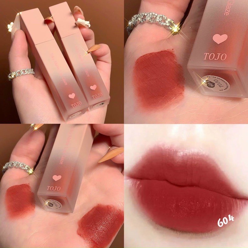 Son kem lì Silky Matte TOJO Tim❤ lên màu chuẩn, chất son mịn môi, bán màu lâu trôi