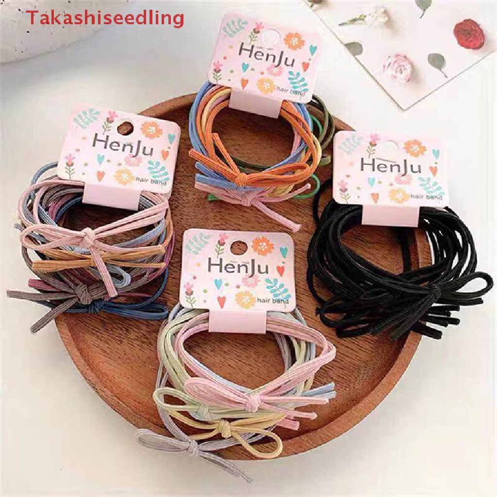 Set 6 Dây Buộc Tóc Thắt Nơ Hai Trong Một Đơn Giản Phong Cách Hàn Quốc