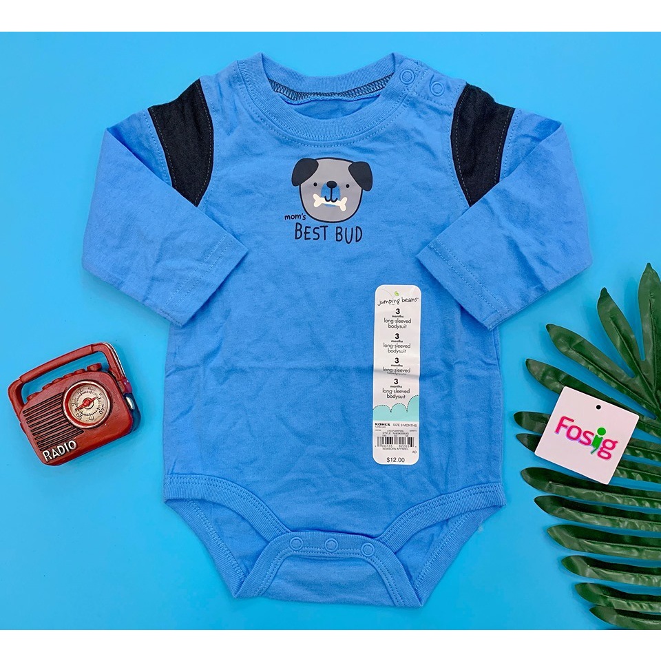 Bodysuit Tay Dài Bé Trai JB B11 - Xanh Best Bud