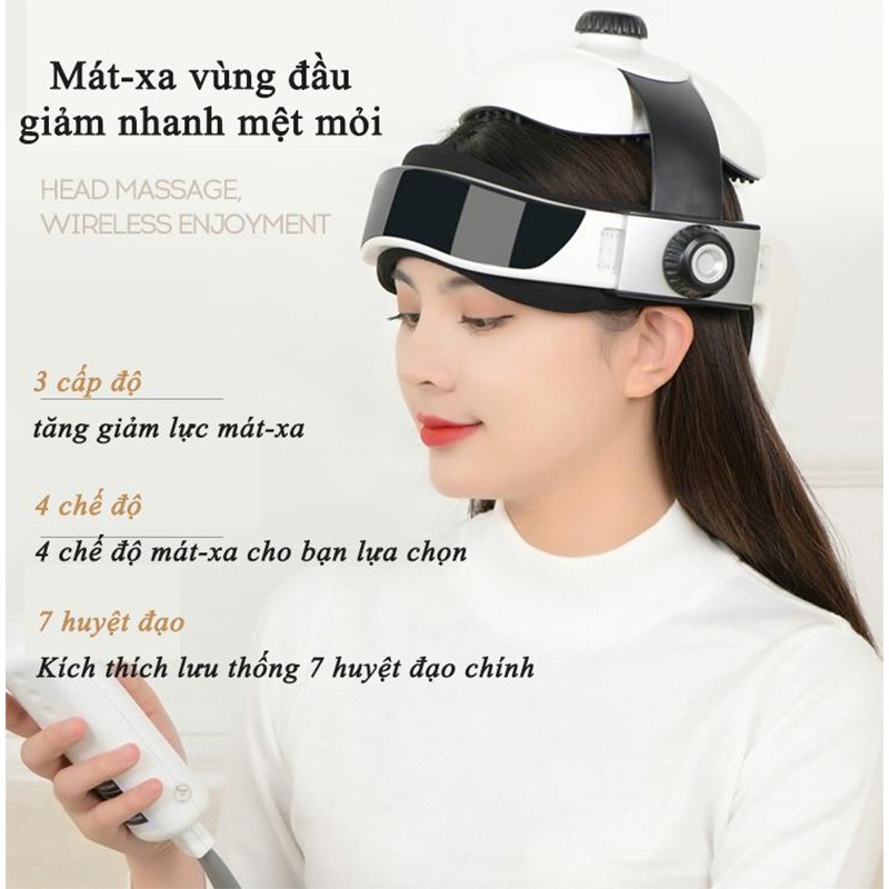 Máy massage đầu,giảm đau nhức mỏi tuần hoàn máu não,chống mất ngủ, đầu thoải mái