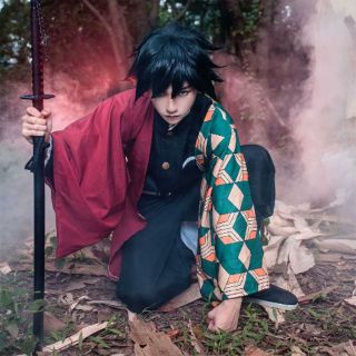 [ Kimetdu no yaiba ] Full set đồ cosplay thủy trụ Tomioka Giyuu (video, ảnh thật)