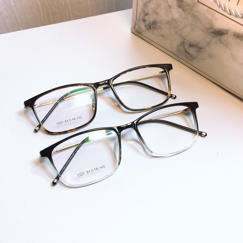 [Mã FARSSTGRE giảm 5K đơn bất kỳ] Gọng kính vuông 1221 kèm mắt cận viễn loạn