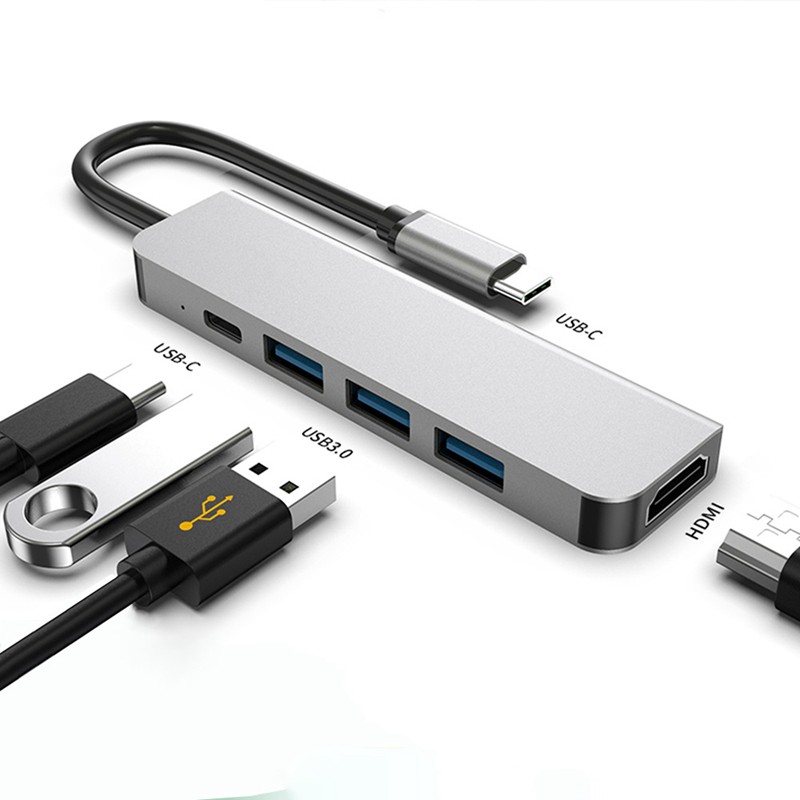 Bộ Chuyển Đổi Type C Sang Hdmi 4k 5 Trong 1 Cho Laptop Usb 3.1 Type-C Sang Usb3.0 Hub + Usb-C Pd + Hdmi | BigBuy360 - bigbuy360.vn