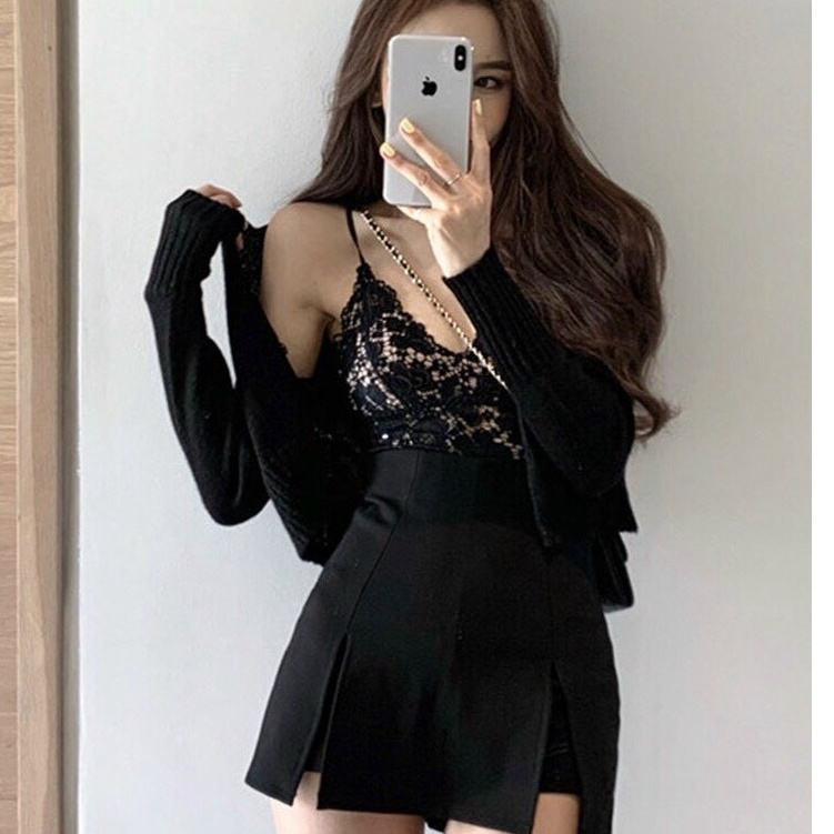 Quần Giả Váy xẻ đùi. Quần Giả Váy tuyết mưa nhiều size màu đen cho nữ dễ phối đồ đi chơi đi tiệc cá tính-Cún-Boutique | BigBuy360 - bigbuy360.vn