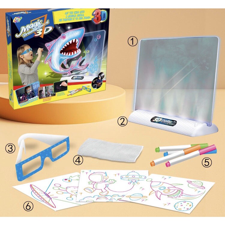 Bảng vẽ chiếu 3 chiều kèm kính