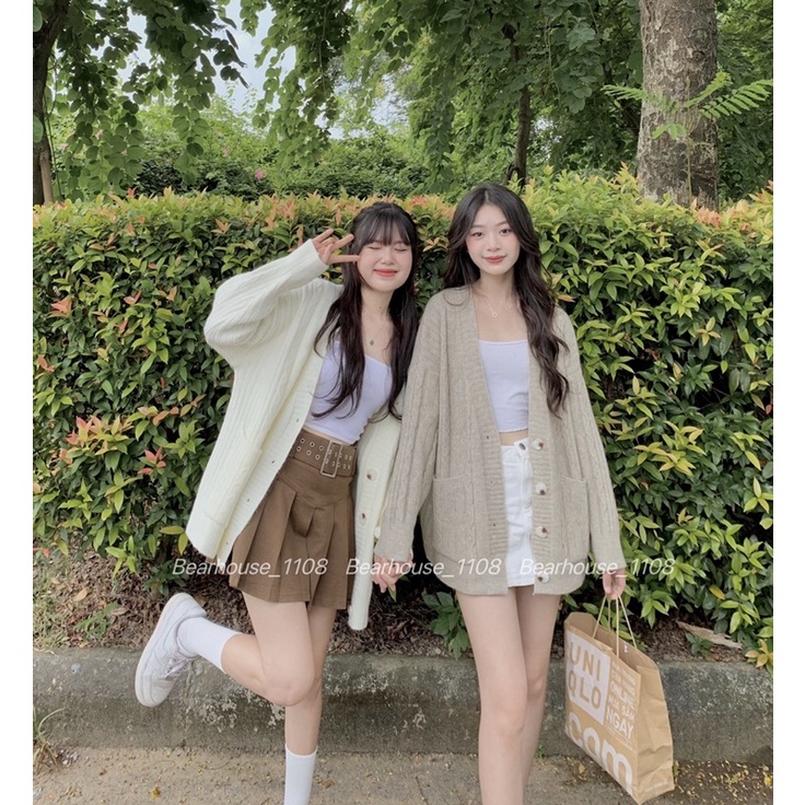 💐 ÁO CARDIGAN LEN TRƠN FORM DÀI RỘNG *THESWEET *SIÊU ĐẸP