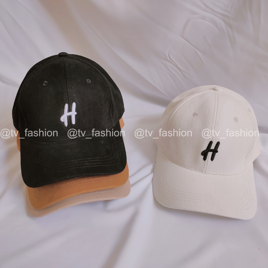 Nón Lưỡi Trai thể Thao Nam Nữ Thêu Chữ H Chất Liệu Vải Thoáng Mát