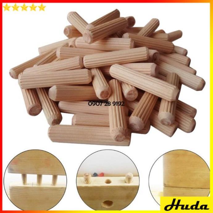 Chốt gỗ tròn Loại 1 ghép mộng phi 6mm 8mm 10mm