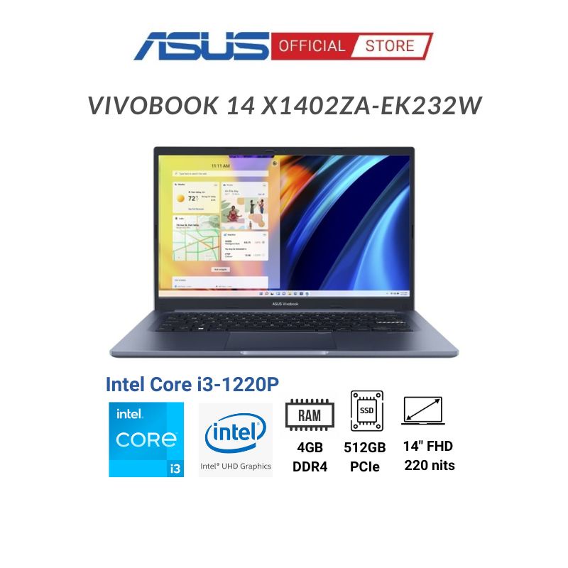 Laptop Asus Vivobook 14 X1402ZA-EK232W (Core i3-1220P | 14 inch FHD)