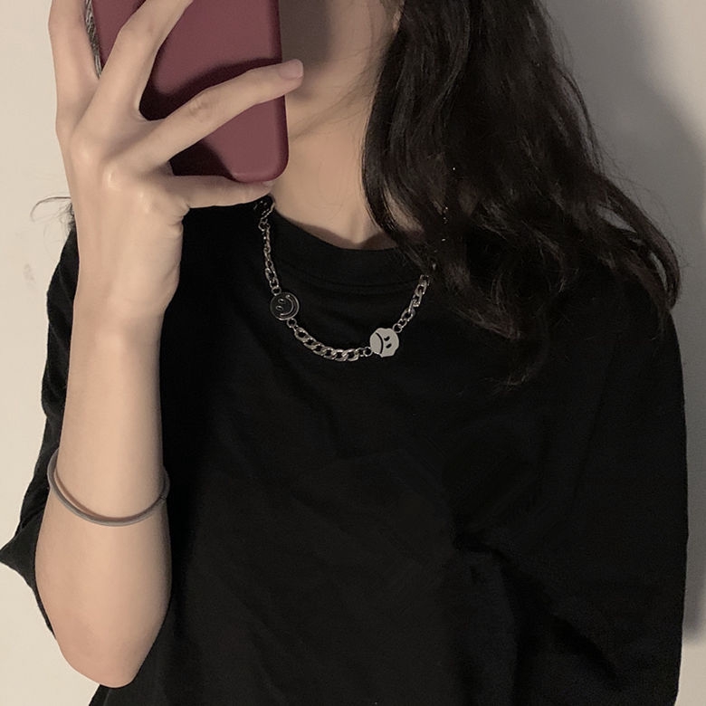 Dây chuyền mặt hình mặt cười phong cách hip hop dễ phối thời trang cho nam và nữ