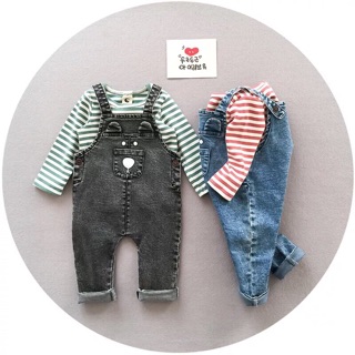 Set yếm jean áo phông 1 ri