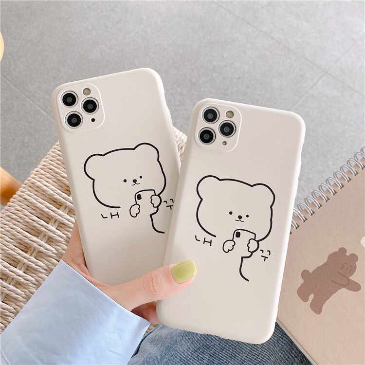 Ốp lưng iphone Play Bear cạnh vuông