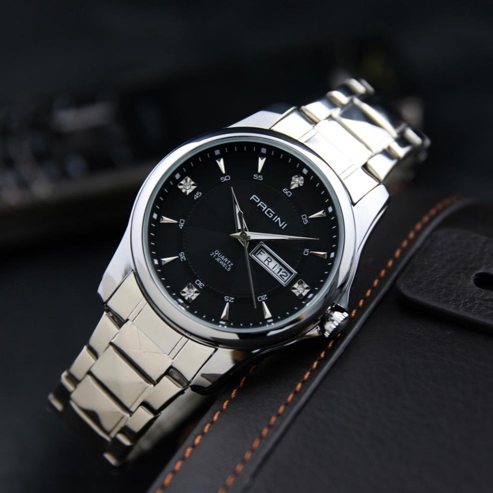 Đồng Hồ Nam Pagini PA5599 Dây Đúc Đặc - Đính Kim Cương Nhân Tạo - Kiểu Dáng Năng Động, Lịch Lãm - Bảo Hành 12 Tháng