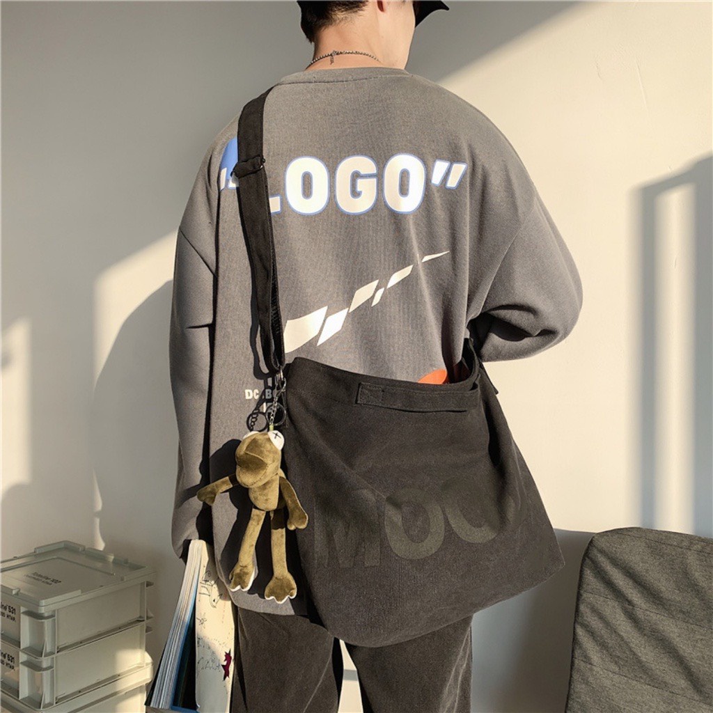Túi tote đeo chéo , đeo vai vải canvas mềm phong cách ulzzang unisex MOOD