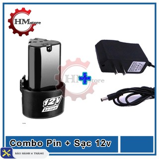 (1 pin và 1 sạc) Pin 12v máy khoan - Sạc 12v máy khoan pin - Pin 12v cho các dòng máy khoan trên thị trường Hitachi, ACZ