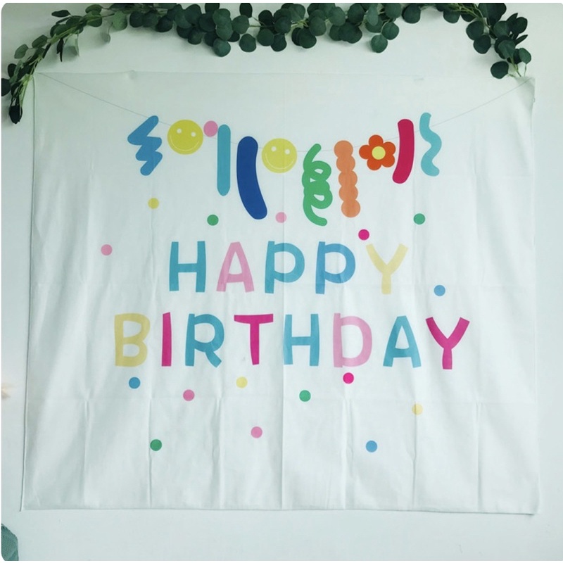 (Hàng đep) Banner sinh nhật happy birthday bằng vải style hàn quốc cute