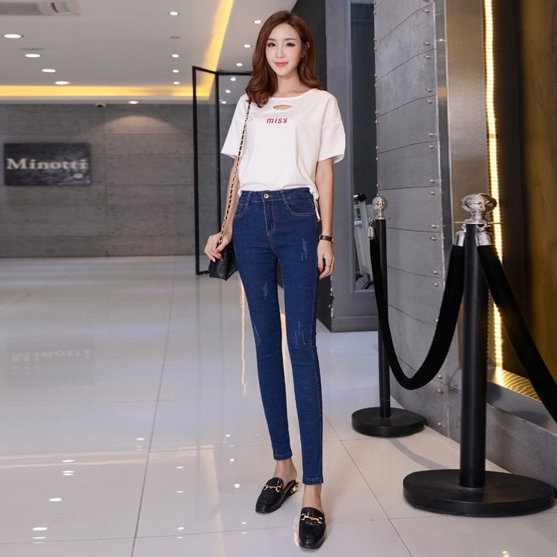 Quần jean nữ 💖FREESHIP💖 Quần bò nữ lưng cao dáng ôm co giãn chuẩn form | BigBuy360 - bigbuy360.vn