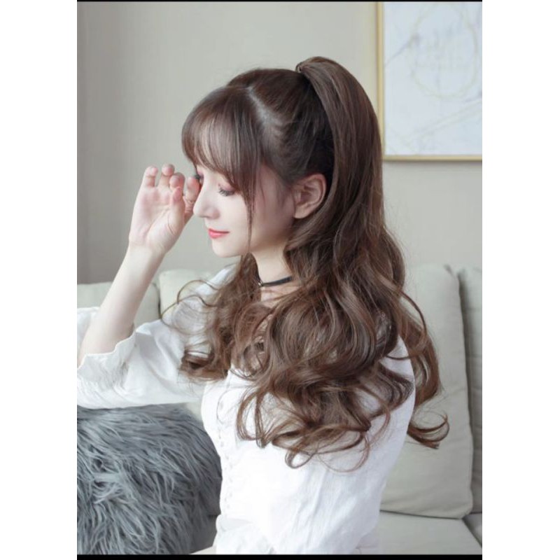 Tóc giả nữ ☘️Tóc giả ngoạm xoăn đuôi dài 45cm