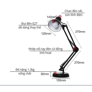 Đèn Bàn Học, Đọc Sách, Làm Việc Có Đế Tròn