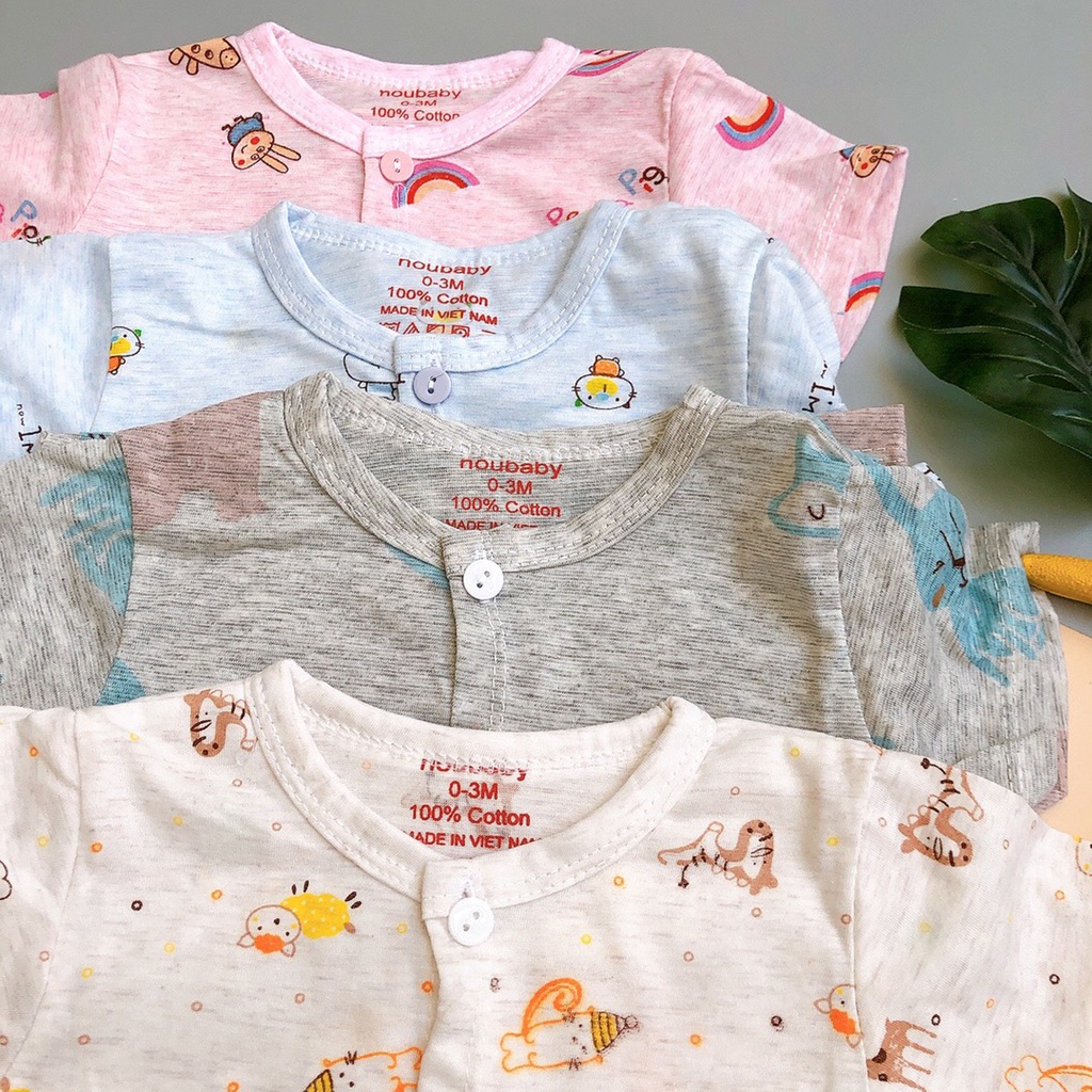 [XẢ KHO] Bộ Quần Áo Sơ Sinh Cotton Cho Bé Trai Bé Gái - Đồ Cộc Tay Cài Nút Sơ Sinh Mềm Mỏng Mát3-15M
